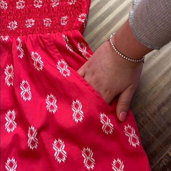 Hot Pink Romper with white pattern - Picture 2 of 6